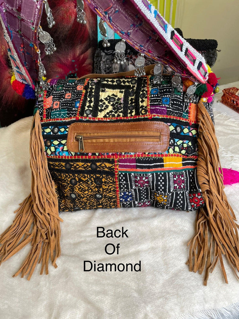 Upcycled Embroidered Structured Market Shoulder Bag by Kantha Bae - Robin Boutique-Boutique 