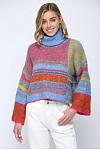 Turtle Neck Fuzzy Crop Sweater FW4124 - Robin Boutique-Boutique 