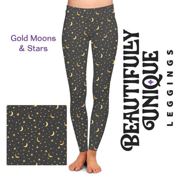 Gold Moons & Stars Leggings - Robin Boutique-Boutique 