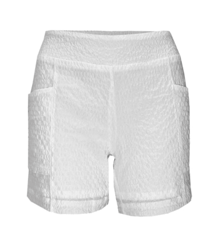 Ethyl WHITE LouLou Pull on Shorts in Bubble Fabrics 2108 - Robin Boutique-Boutique 