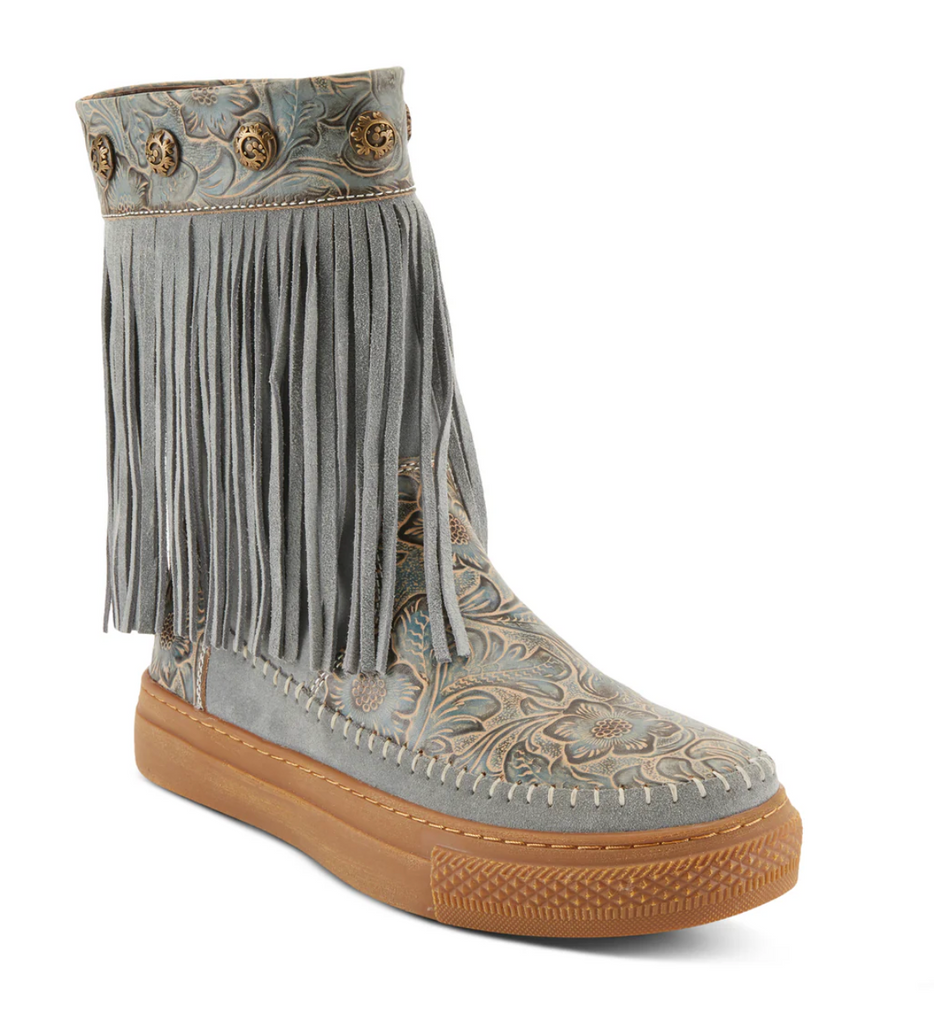 L'Artiste Fringely Western Mid Calf Boots. Robin Boutique-Boutique