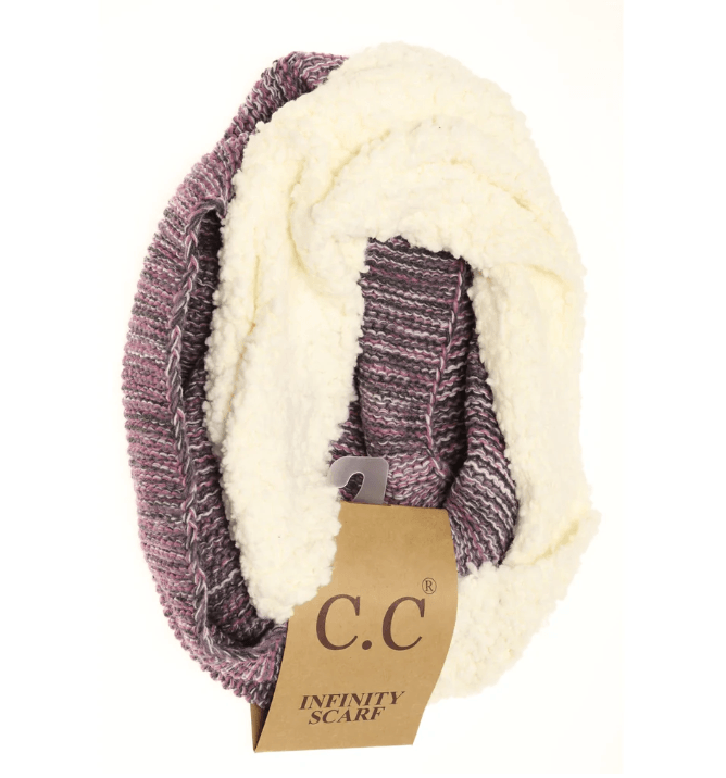 C.C Infinity Knit Scarf with Sherpa Lining INF7391 - Robin Boutique-Boutique 