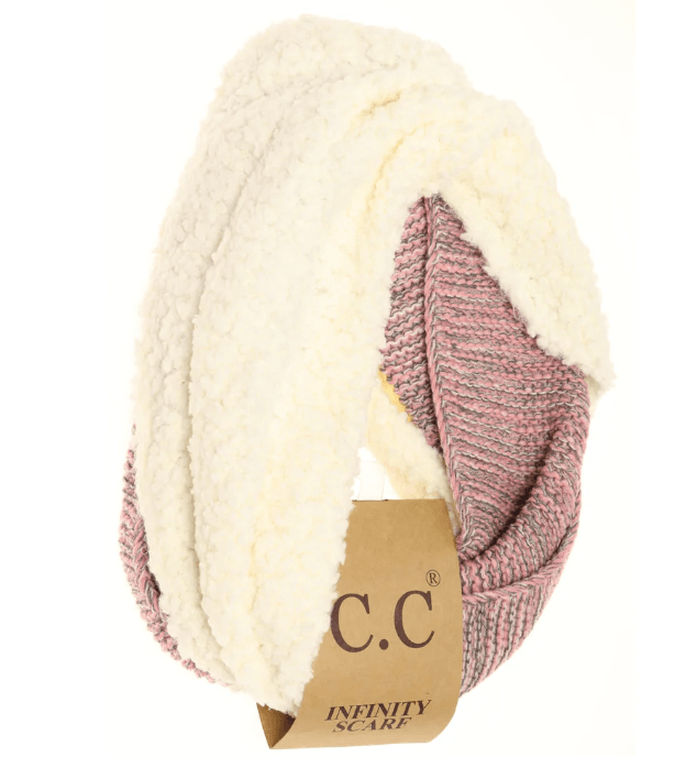 C.C Infinity Knit Scarf with Sherpa Lining INF7391 - Robin Boutique-Boutique 