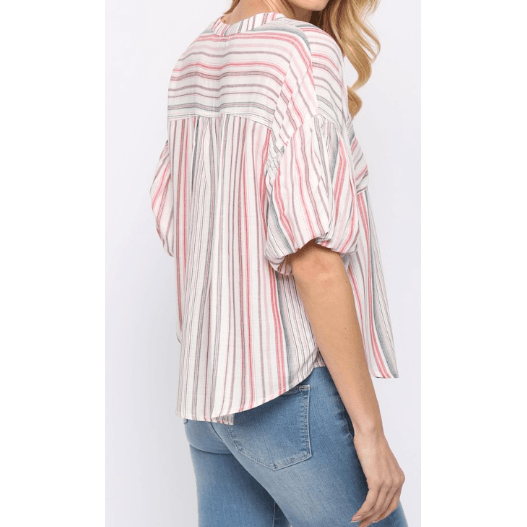 Stripe Shirt in Pink & Multi Color - Robin Boutique-Boutique 
