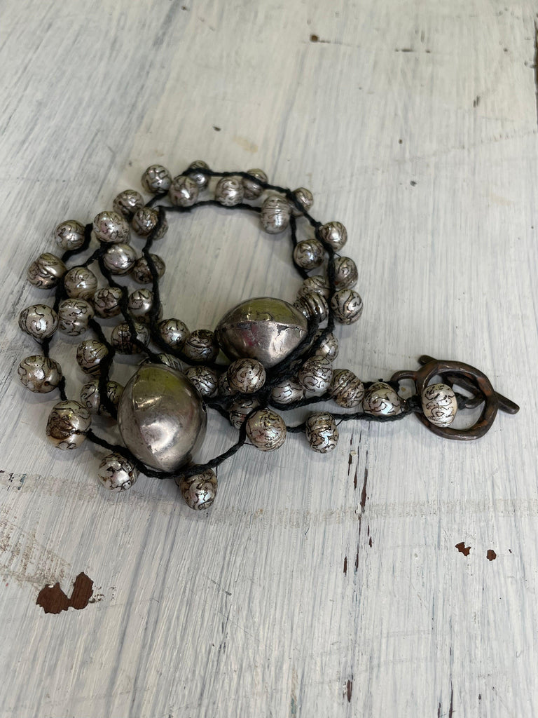 African Silver and Pearl Necklace - Robin Boutique-Boutique 