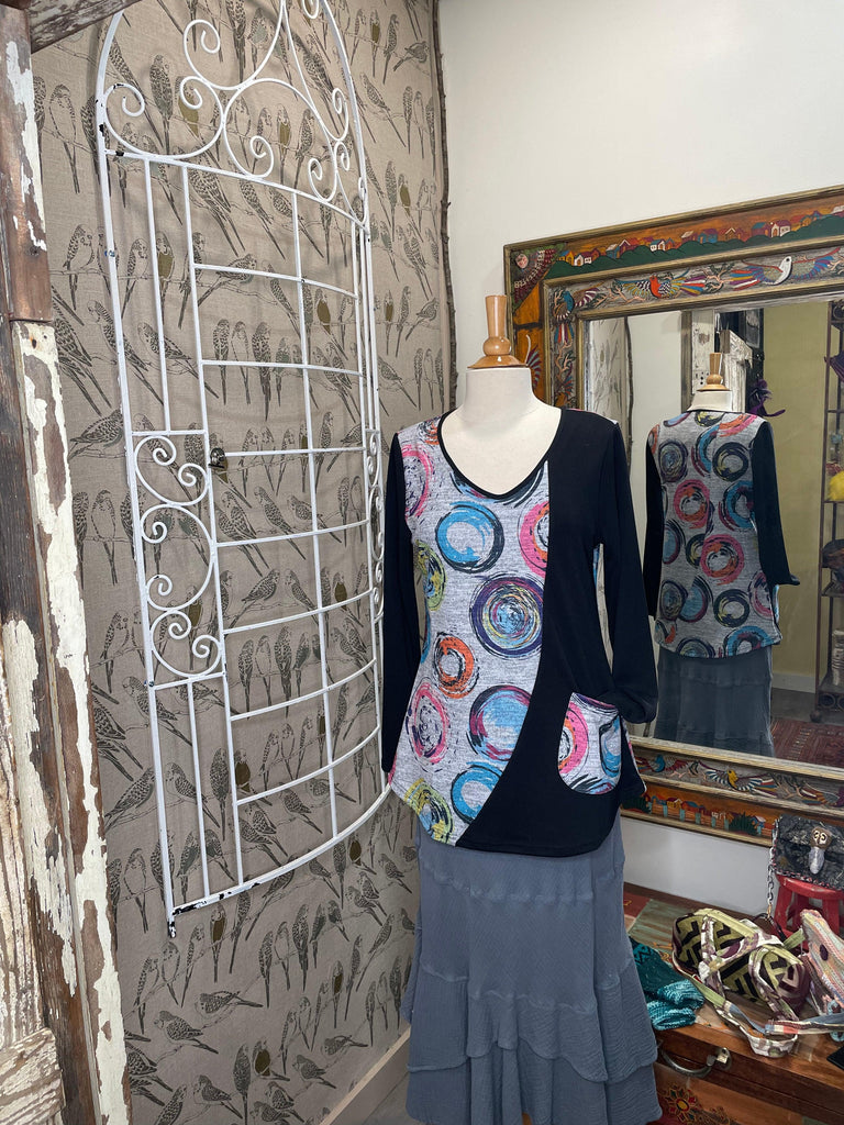 Contrast Design Knit Tunic - Robin Boutique-Boutique 