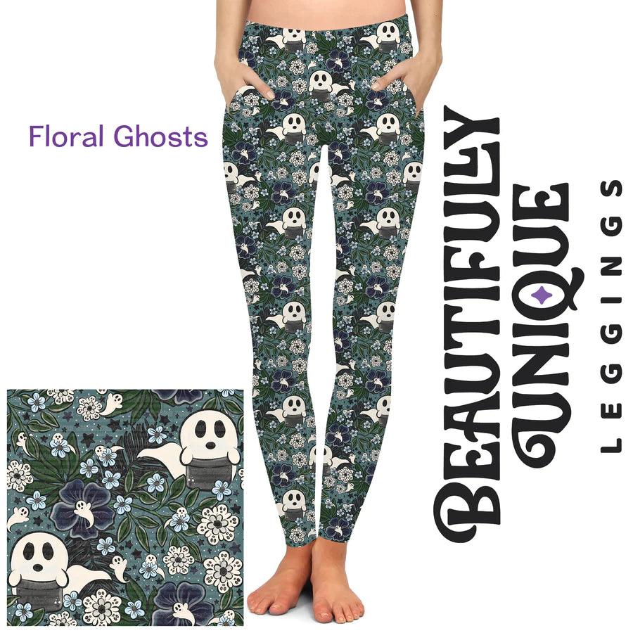 Floral Ghosts Leggings - Robin Boutique-Boutique 