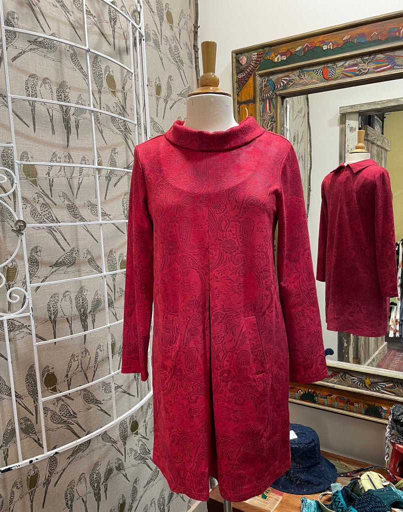 Suede Imprinted Paisley Dress - Robin Boutique-Boutique 