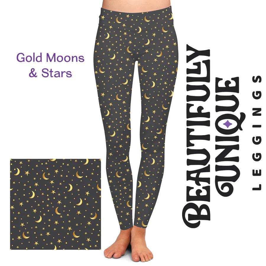 Gold Moons & Stars Leggings - Robin Boutique-Boutique 
