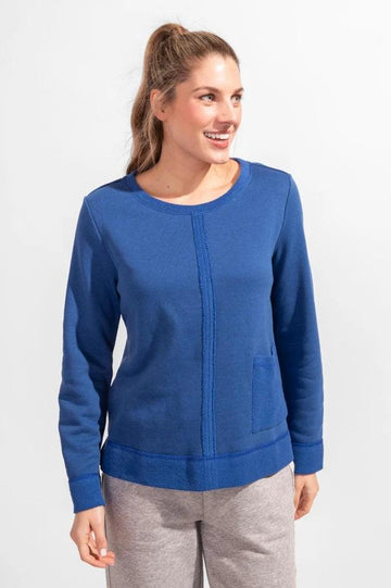 Heather French Terry Trim Pullover by Escape By Habitat 29935 - Robin Boutique-Boutique 