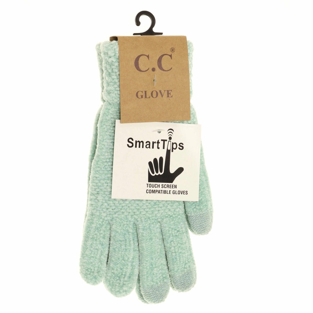 Solid Ribbed Chenille C.C. Beanie Gloves 9016 - Robin Boutique-Boutique 