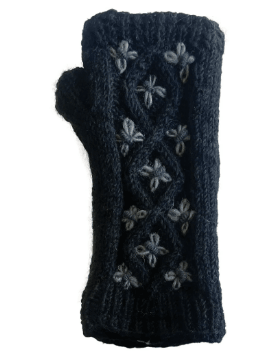 Floral Cable Knit Handwarmer G565 - Robin Boutique-Boutique 