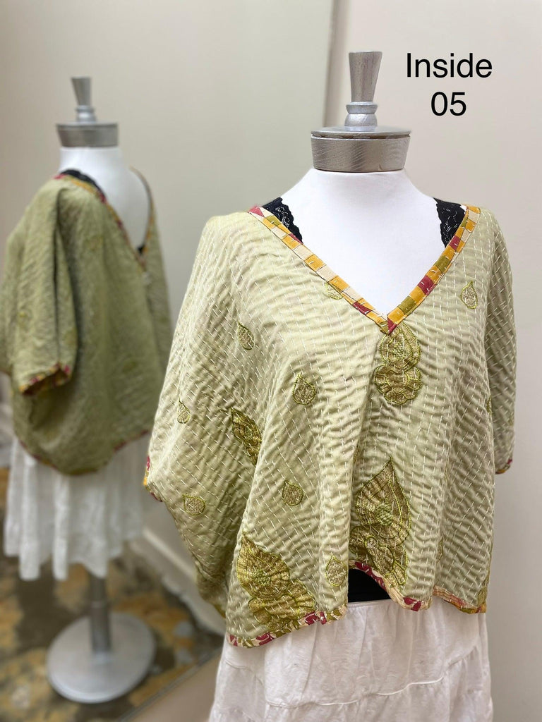 V-Neck Crop Blouse by Kantha Bae - Robin Boutique-Boutique 