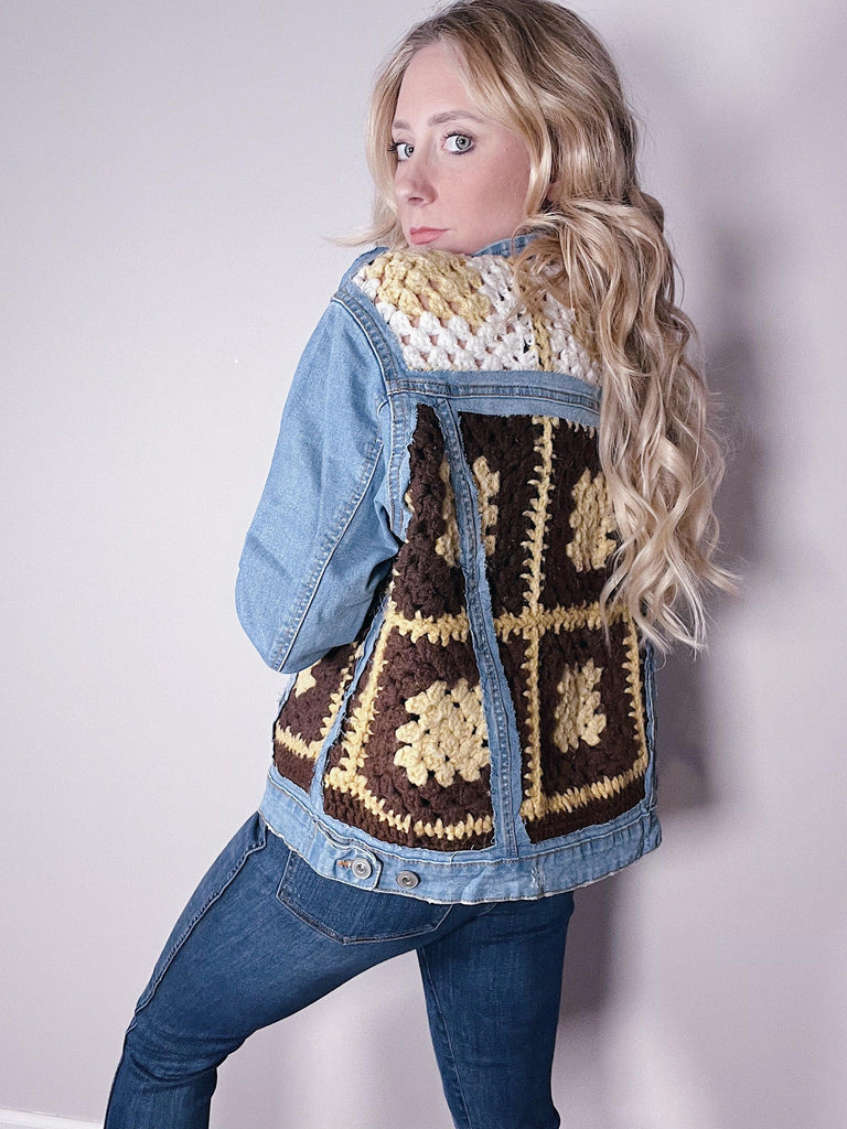 Crochet Denim Jacket by the Morgan Factory - Robin Boutique-Boutique 