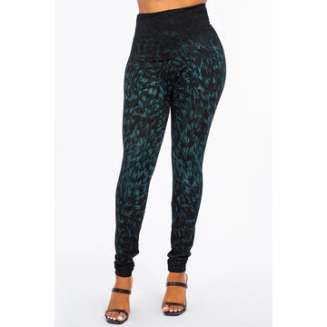 Extended Size High Waist Full Length Leggings with Small Paint Stroke - pic - Robin Boutique-Boutique 