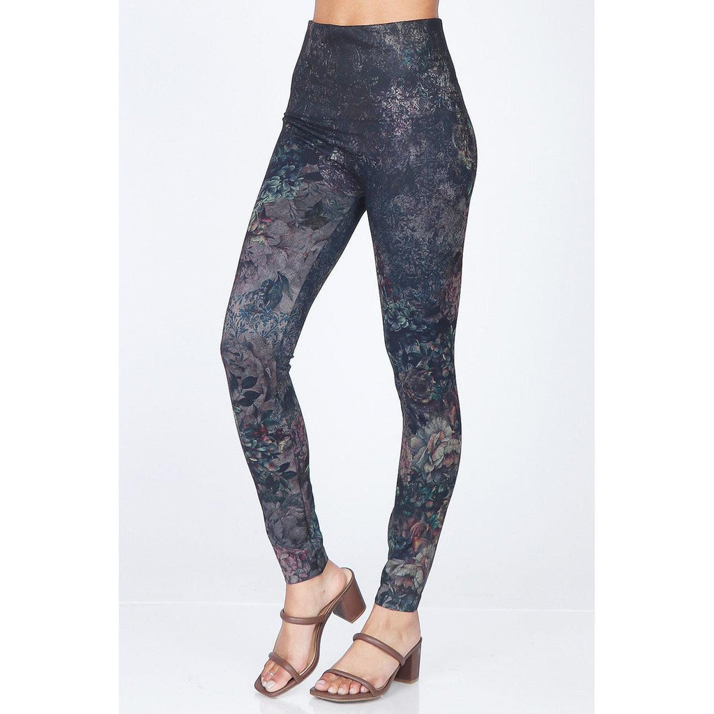 High Waist Full Length Jeans Leggings in Abstract Floral - Robin Boutique-Boutique 