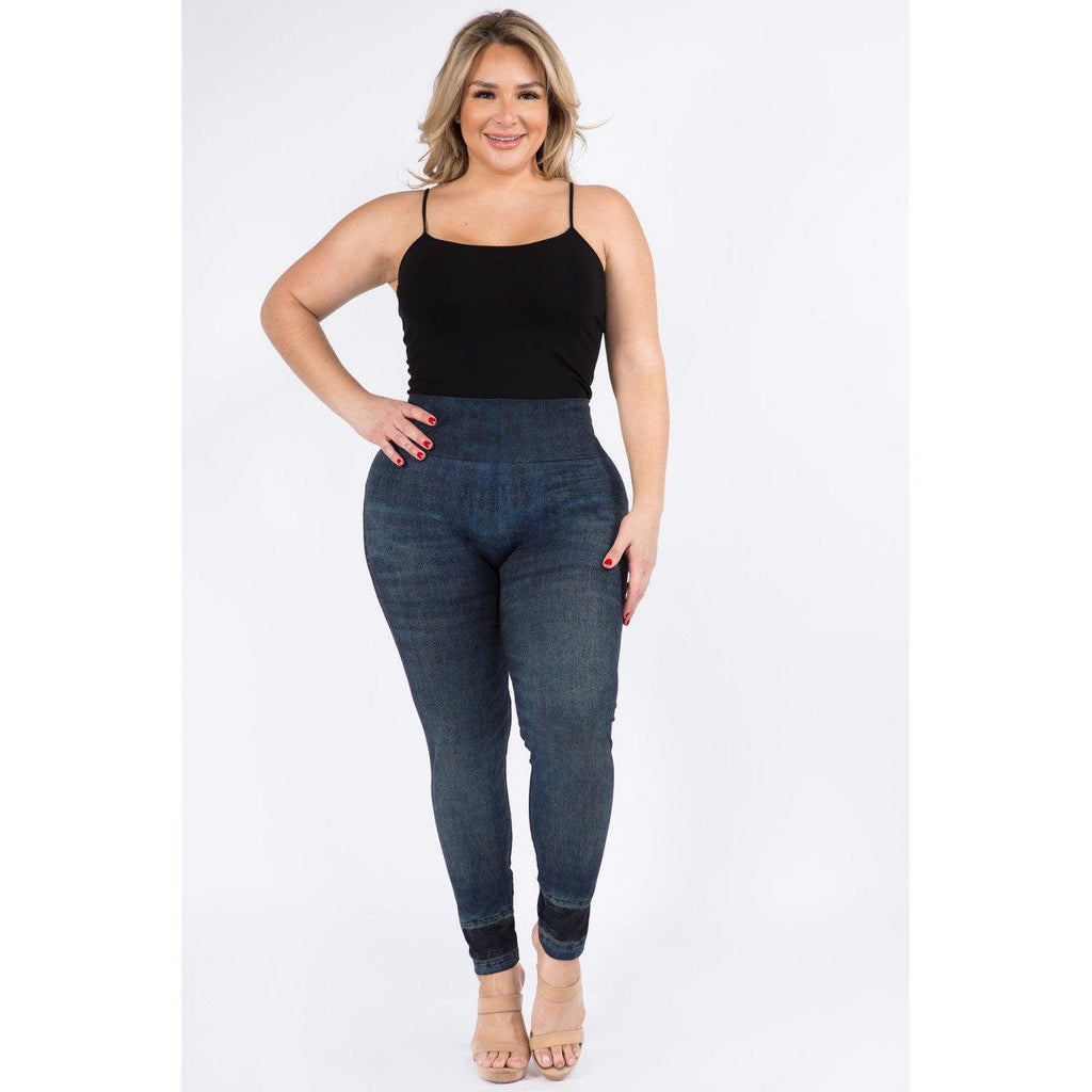 Extended Size High Waist Full Length Jeans Leggings - Robin Boutique-Boutique 