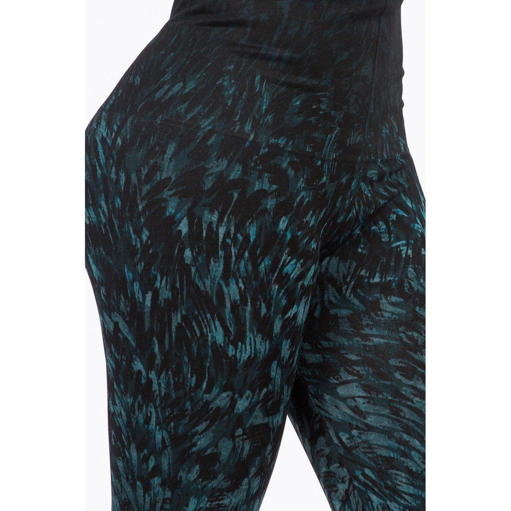 Extended Size High Waist Full Length Leggings with Small Paint Stroke - pic - Robin Boutique-Boutique 