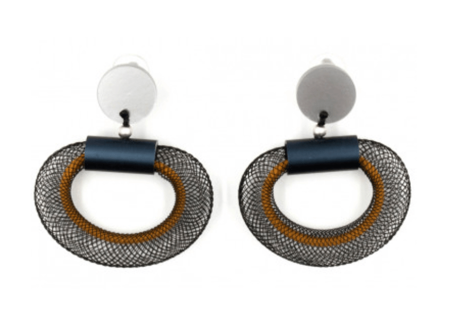 Christina Brampti Mesh and Rubber Earrings 1527 - Robin Boutique-Boutique 