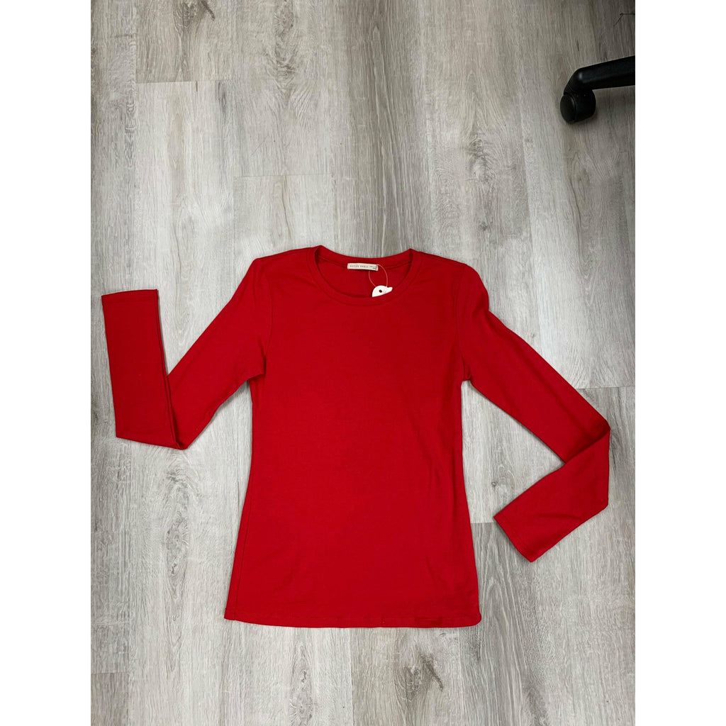 Long Sleeve Solid Color T-Shirt - Robin Boutique-Boutique 