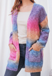 Fuchsia Multi Color FSL Sweater - Robin Boutique-Boutique 