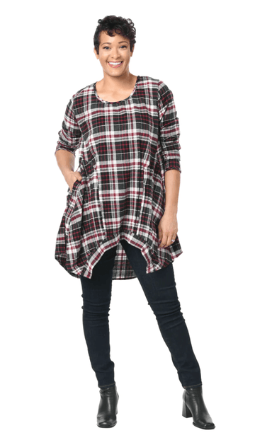 Tulip Lainey Tunic Top in soft Flannel - Robin Boutique-Boutique 