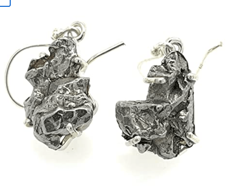 Campo Del Cielo Meteroite Dangle Earrings in Silver - Robin Boutique-Boutique 
