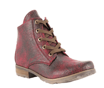 Canny Red Laceup Ankle Boot - Robin Boutique-Boutique 