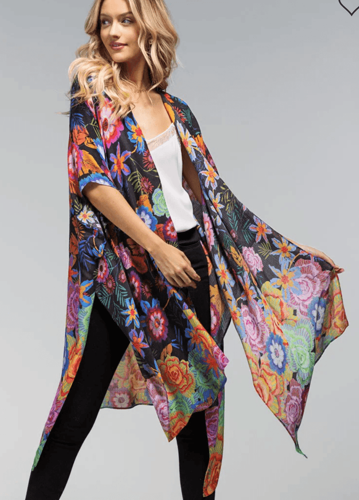 Ruggine Vineyard Floral Kimono - One Size - Robin Boutique-Boutique 