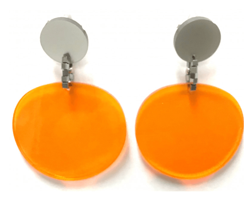 Christina Brampti Transparant Orannge Disc Earrings 1444 - Robin Boutique-Boutique 