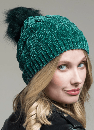 Chenille Soft Cable Knit Beanie Hat in Many Colors One Size 5013 - Robin Boutique-Boutique 