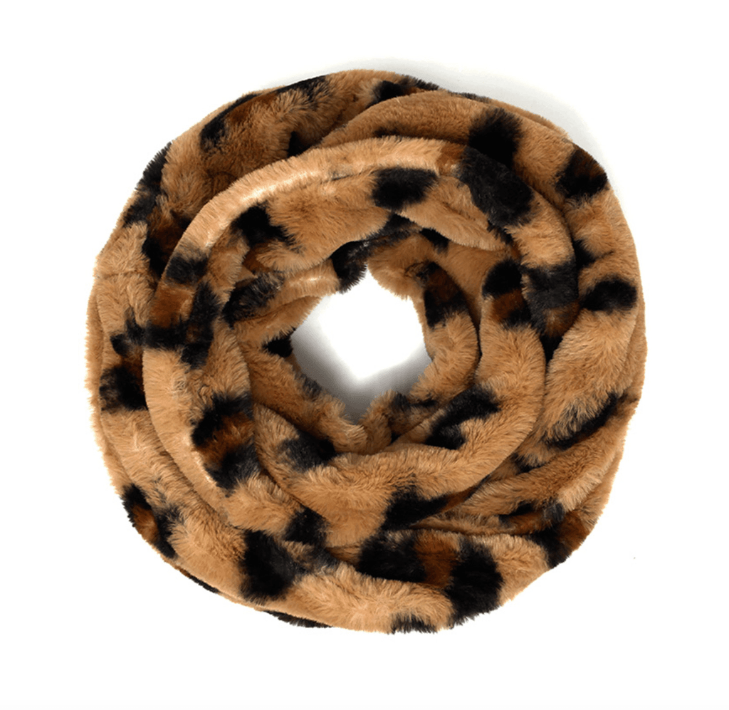 Leopard Faux Fur Infinity Scarf LOF927 - Robin Boutique-Boutique 
