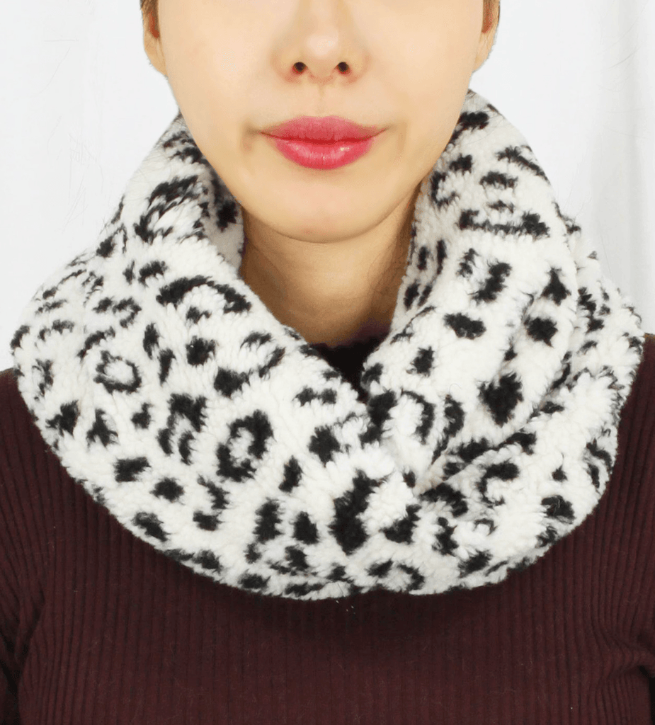Faux Fur Animal Print Twisted Infinity Scarf - Robin Boutique-Boutique 