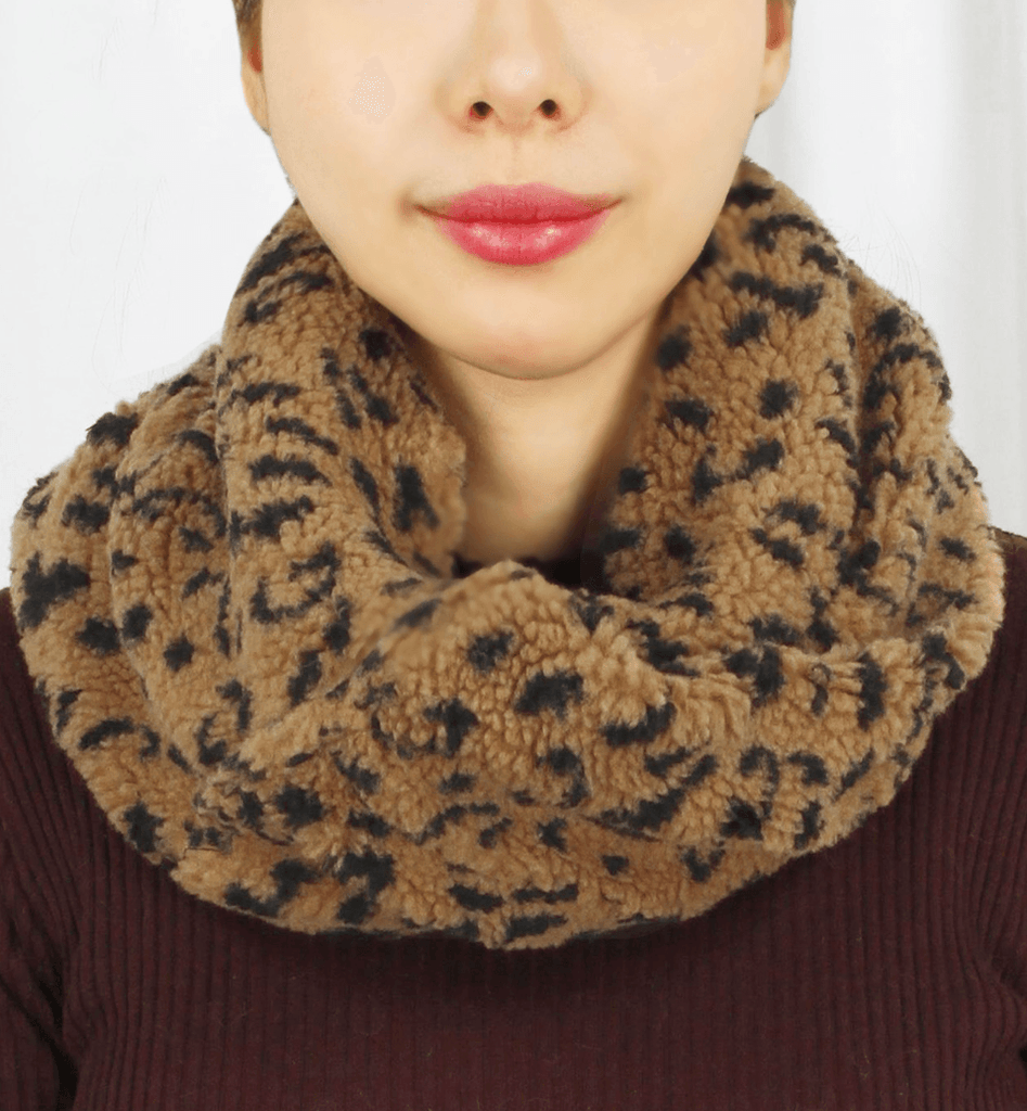 Faux Fur Animal Print Twisted Infinity Scarf - Robin Boutique-Boutique 