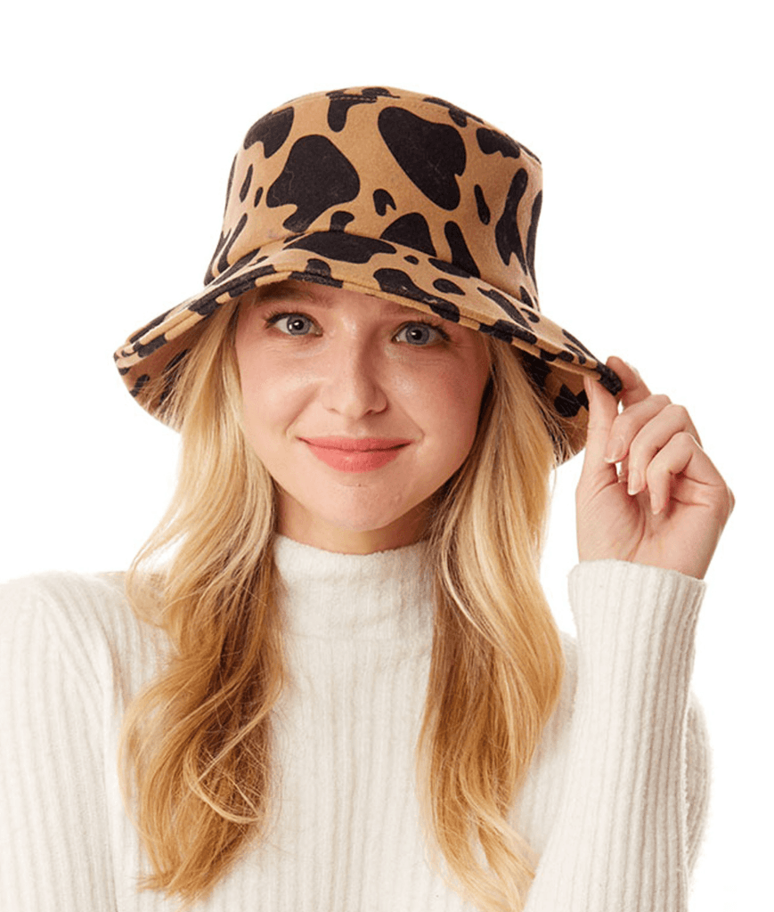 Cow Print Bucket Hat-LOH178 - Robin Boutique-Boutique 
