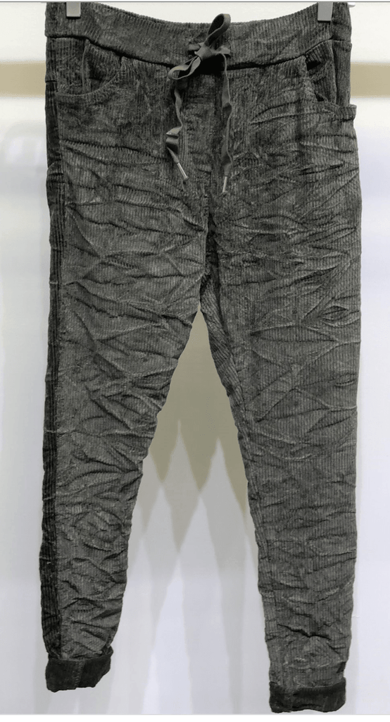 Italian Jogger Pants in Cordoroy Wide Wale By Venti6 6175-WIDEWALEW22 - Robin Boutique-Boutique 