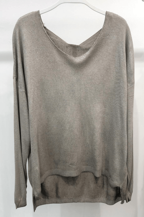 2 tone dip dyed Italian made Lightweight Long Sleeve Top by Venti6 1914 - Robin Boutique-Boutique 