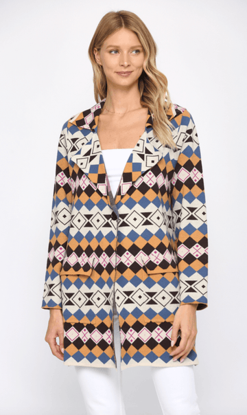 FATE Jacket in geo print and pockets FW6555 - Robin Boutique-Boutique 