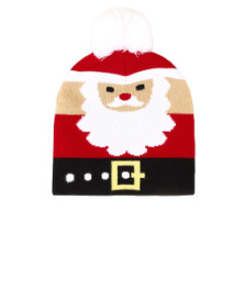 Holiday Santa Beanie Hat with Pom - Robin Boutique-Boutique 