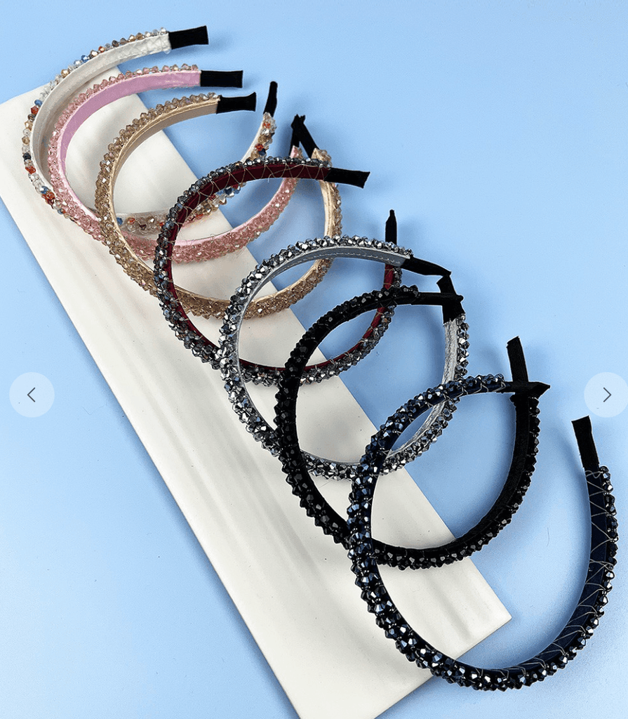 Shining Crystal Thin Ornate Headband 10525 - Robin Boutique-Boutique 