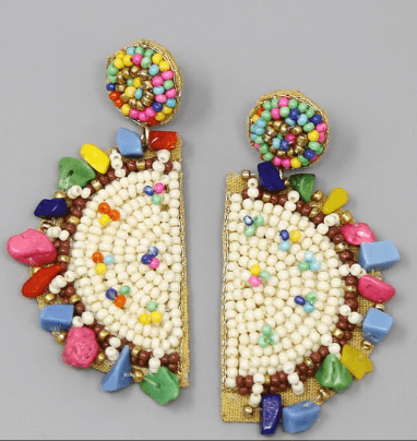Beaded Taco Post Earrings 134205 - Robin Boutique-Boutique 