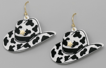 Cowgirl Hat Acetate Earrings - Robin Boutique-Boutique 