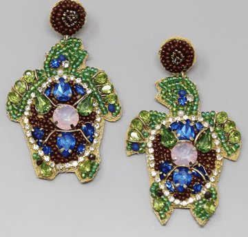 Various Beaded Turtle Earrings - Robin Boutique-Boutique 