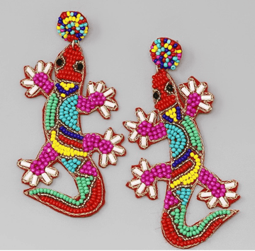Beaded Lizard Earrings - Robin Boutique-Boutique 