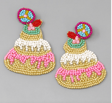 Beaded Birthday Cake Earrings - Robin Boutique-Boutique 