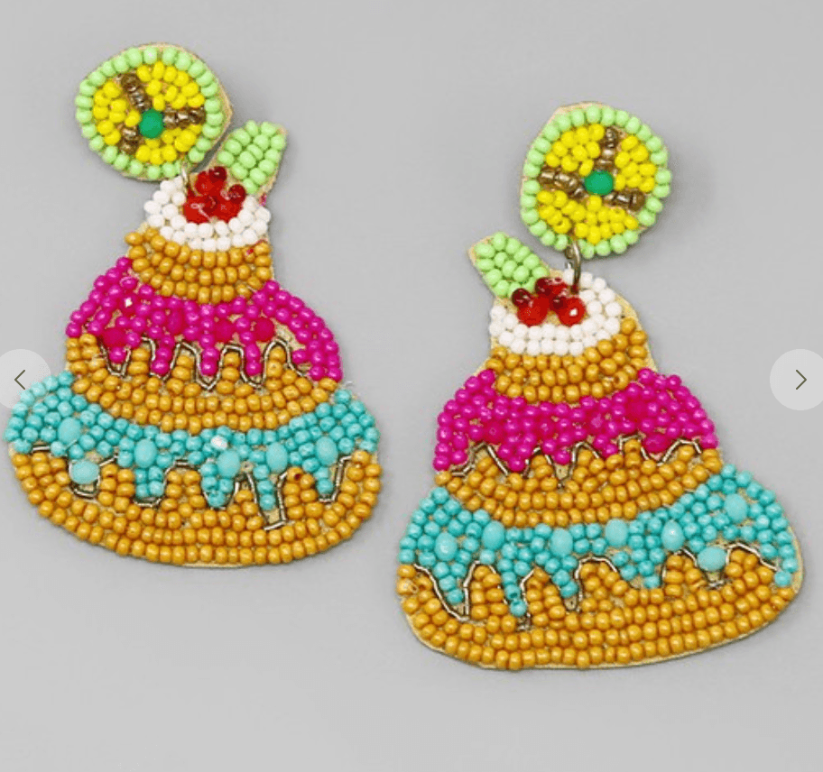 Beaded Birthday Cake Earrings - Robin Boutique-Boutique 