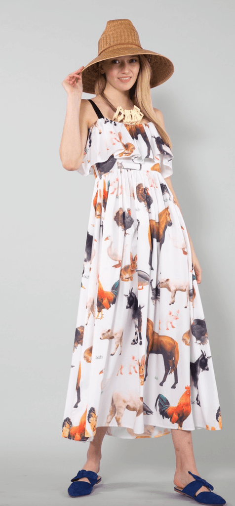 Beulah TC3169 Animal Print Maxi Dress - Robin Boutique-Boutique 