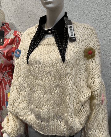 Beulah Flower Chunky Sweater DC4103 by Beulah - Robin Boutique-Boutique 