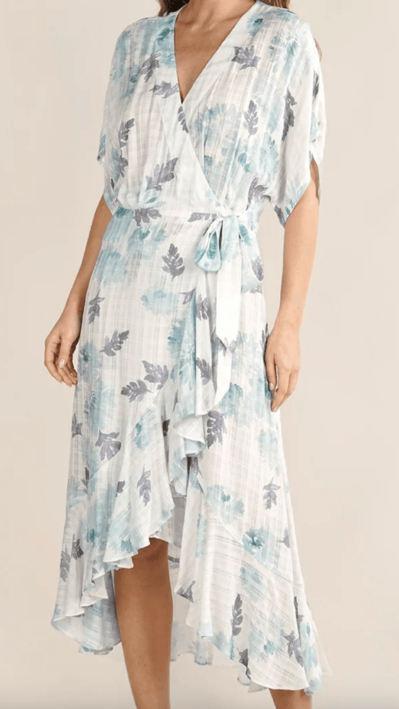 LS 71859WL Waist tie dress in watercolor print - Robin Boutique-Boutique 