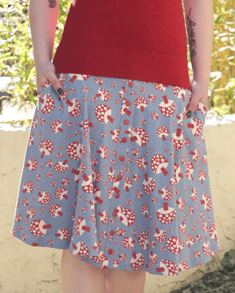 Skirt in Champignon Print by Effie's Heart - Robin Boutique-Boutique 